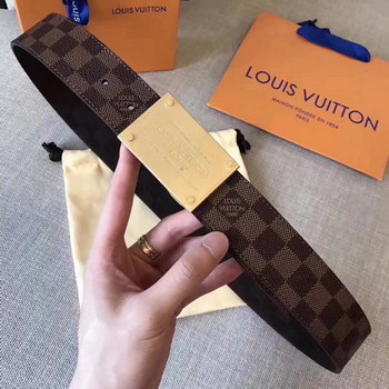 Replica Cheap Louis Vuitton Men Reversible Leather Belt With Gold Buckle 028