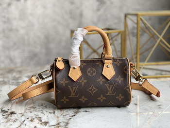 Replica 2022 Classic Louis Vuitton M81085 Nano Speedy Monogram Coated Canvas Good Copy