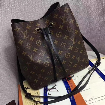 Replica Louis Vuitton M44022 Monogram Coated Canvas Neonoe Bag Black