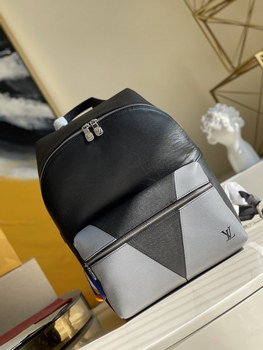 Replica Original Copy Louis Vuitton M30728 Discovery Backpack Gray Monochrome Taiga Leather