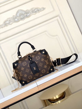 Replica Original Copy Louis Vuitton M45571 Petite Malle Souple Soft Handbag Steeped in the HouseHistory Black Monogram Coated Canvas