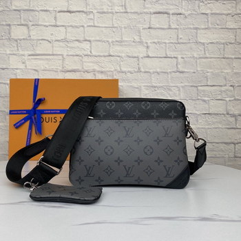 Replica Replica Louis Vuitton M69443 Men Trio Messenger Bag Monogram Eclipse Canvas and its Mirror Twin