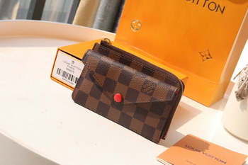 Replica Copy Louis Vuittone N60406 Card Holder Recto Verso Damier Ebene Coated Canvas Red
