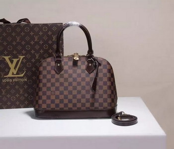 Replica Hot Sale Louis Vuitton M53151 Alma Pm Damier Ebene Canvas Handbags