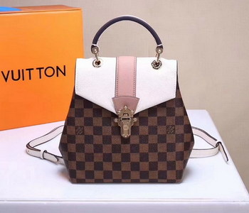Replica Louis Vuitton N42259 Clapton Women Backpack Damier Ebene Canvas and Cowhide Leather Creme Online Shop