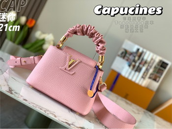 Replica Replica Top Sale Louis Vuitton Capucines Mini Handbag Pink Taurillon Leather M58586 Spring Fashion
