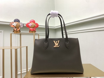 Replica Replica Louis Vuitton M57508 Lockme Shopper Handbag in Supple Calf Leather Khaki Green