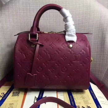 Replica Original Louis Vuitton M43262 Speedy Bandouliere 25 Raisin Monogram Empreinte Leather