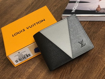 Replica Copy Louis Vuitton M30711 Slender Wallet Grey Monochrome Taiga Leather