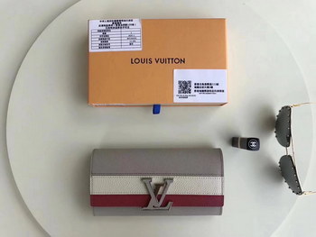 Replica Louis Vuitton M62133 Capucines Taurillon Leather Wallet Grey