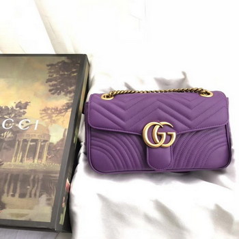 Replica Gucci 446744 GG Marmont Matelasse Mini Bag Purple