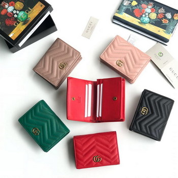 Replica Top Quality Gucci 466492 Women GG Marmont Card Case Wallet