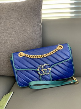 Replica Replica Gucci 443497 GG Marmont Small Shoulder Bag Blue