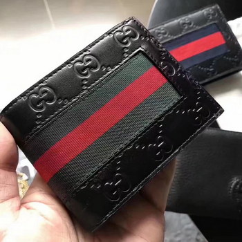 Replica Gucci 408827 Men Signature Web Wallet Black