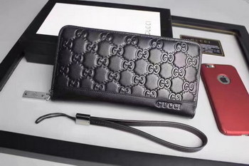 Replica Gucci 52717 Signature Leather Men Wallet Black