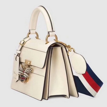 Replica Highest Quality Gucci 476541 Queen Margaret Small Top Handle Bag White