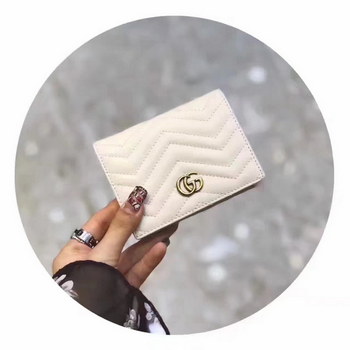 Replica Original Gucci 443125 GG Marmont Card Case White