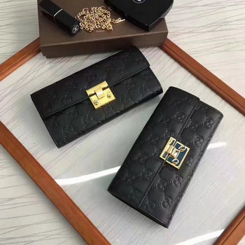 Replica Gucci 453506 Padlock Continental Wallet Black