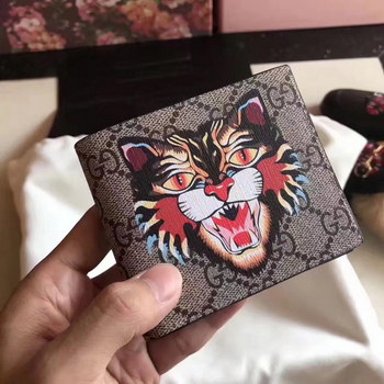 Replica Gucci 451268 Angry Cat Print GG Supreme Wallet