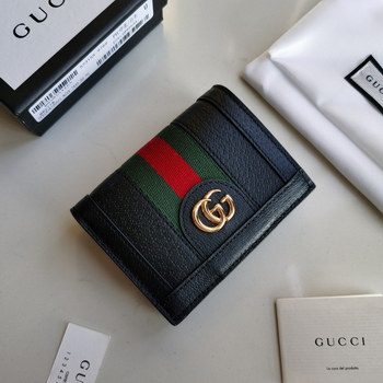 Replica Replica Gucci Card Case Wallet Black 523155