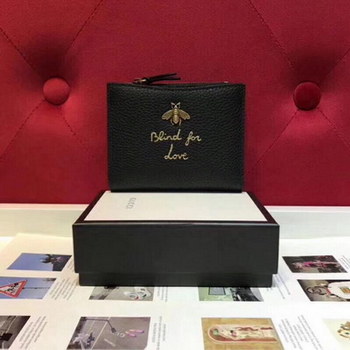 Replica Gucci 498094 Women Animalier Continental Wallet Black Leather