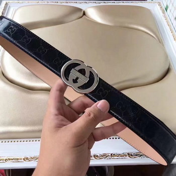 Replica Gucci Leather Blet With Silver Double G Buckle 005