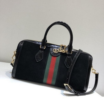 Replica Replica Gucci 524532 Ophidia Medium Top Handle Bag Black Suede