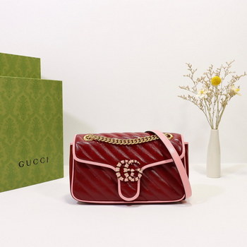 Replica New Replica Gucci GG Beloved Marmont Shoulder Bag Red 26cm