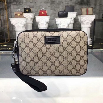 Replica New Replica Gucci Men GG Supreme Pouch Khaki