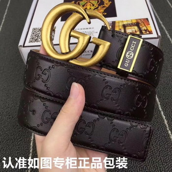 Replica Gucci Men Belt 028 With Gold Buckle