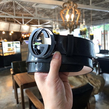 Replica Cheap Replica Gucci Reversible Men Leather Belt GG Black Width 4cm With Black Buckle 111