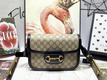 Replica Replica Gucci Women 1955 Horsebit Bag Black 602204