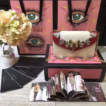 Replica Gucci 466433 Broche GG Shoulder Bag White