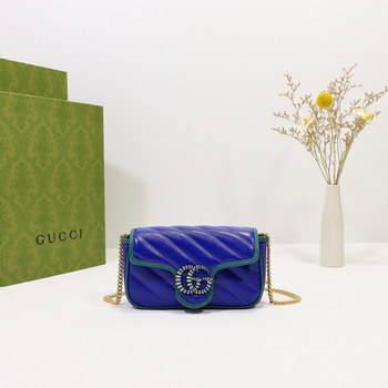 Replica New Replica Gucci Marmont Super Mini Bag Blue
