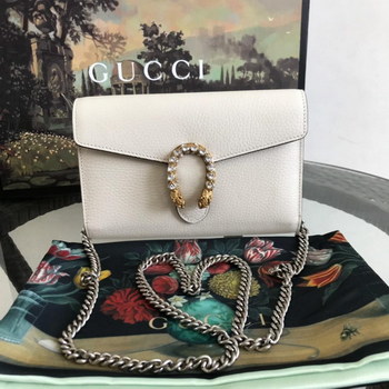 Replica AAA Replica Gucci Dionysus Mini Leather Chain Bag White 401231