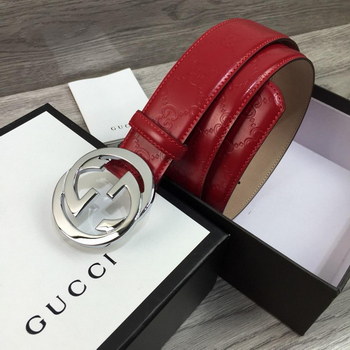 Replica Gucci Width 4cm Men Belt Red With Gold Buckle 046