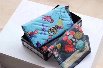 Replica Gucci ?443123 Unskilled Worker GG Marmont Wallet Jeanies Garden Leather