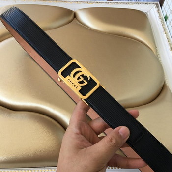 Replica Cheap Replica Gucci Reversible Leather Men Belt Black Width 35cm With Gold Buckle 103