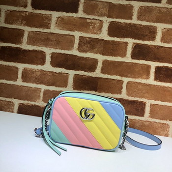 Replica Original Copy Gucci 448065 GG Marmont Matelasse Mini Bag Multicolored Pastel