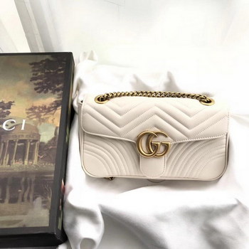 Replica Gucci 446744 GG Marmont Matelasse Mini Bag White