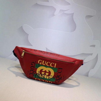 Replica Gucci 493869 Women Print Leather Belt Bag Red