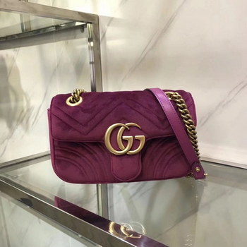 Replica Original Gucci ?446744 GG Marmont Velvet Mini Bag Red