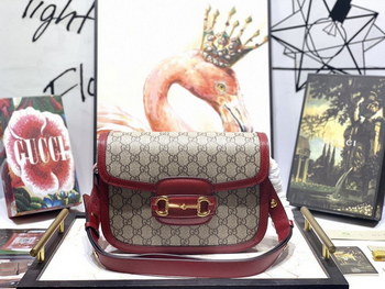 Replica Replica Gucci Women 1955 Horsebit Bag Red 602204
