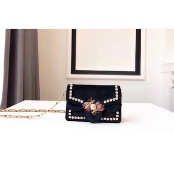 Replica Gucci 489218 Broadway Black Velvet Mini Bag