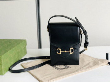 Replica Replica Gucci 625615 Horsebit 1955 Mini Bag Black Leather