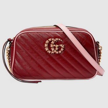 Replica Replica Gucci 447632 GG Marmont Small Shoulder Bag Red