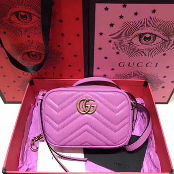 Replica Gucci 448065 GG Marmont Matelasse Mini Bag Purple