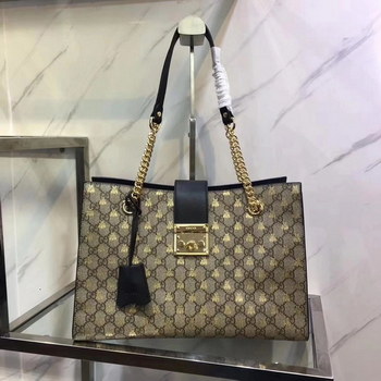 Replica Origianl Gucci 479197 Medium Padlock Small GG Bees Shoulder Bag