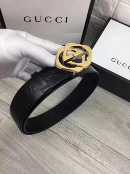 Replica Gucci Men Leather Blet With Gold Buckle 017