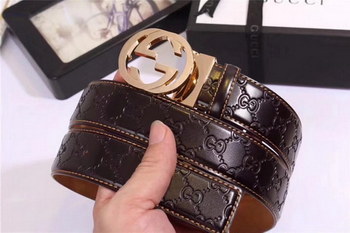 Replica Gucci Men Leather Blet With Gold Buckle 022